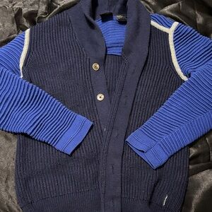 Men's Navy and Blue Sweater Armani Exchange